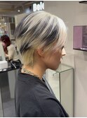 17142ホワイトブロンドアッシュ金髪アッシュフェザーウルフ