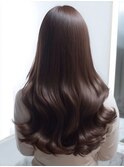 オリーブブラウン大人ロングレイヤー美髪矯正ストレート