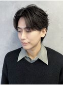 センターパート　フェザーパーマ　シャドーパーマ