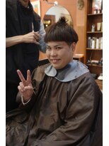 エディ(Edy)&nbsp;メンズマッシュ刈り上げブラウンカラー眉毛カット韓国ヘア岡山