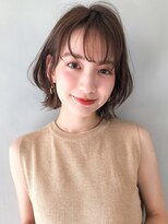 キリ 表参道(kyli)&nbsp;外ハネボブ毛先パーマ厚めバング スリークボブ ローライト桐山
