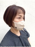 前下がりショート／短い前髪／30代/40代/50代