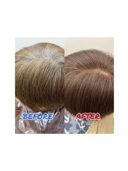 白髪が気になり始めた方にもオススメ！明るく染められるのでオシャレ染めのような感覚で色味が楽しめます。