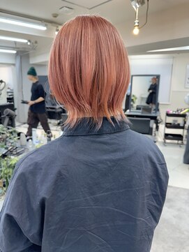 ヴェイン 渋谷(vain) ウルフカット/くびれヘア/オレンジベージュ/オレンジブラウン