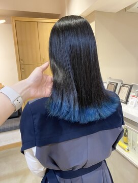 スムーク(smuk) 【smuk/スムーク】切りっぱなし/裾カラー/ネイビーブルー