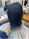 切りっぱなしボブ/裾カラー