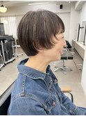 【中目黒】ナチュラル白髪ぼかしハイライトのマッシュショート☆