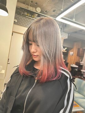リノショアーズ 元町店(RINOSHORES) 20代30代40代デザインカラーグラデーションブリーチ小顔