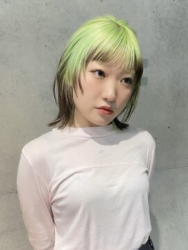 キャロルガーデンズ ボコカ 表参道(Carroll Gardens bococa) 【azu/ブリーチ/表参道】ミントグリーン/デザインカラー