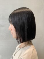 ロンドシエル 横浜(Lond ciel)&nbsp;バングミディアム縮毛矯正ボブ イメチェン外ハネボブ美髪ワイド