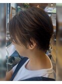 スタイリング楽ちんミニショートボブアッシュオリーブカラー