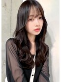 小顔似合わせフェミニンロングレイヤーカット2wayバング博多