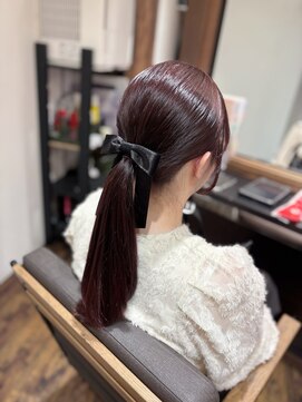 ヘアーデザインガーデニア(hair design Gardenia) 大人気★ワインレッド【赤羽 赤羽岩渕 子連れ美容室】