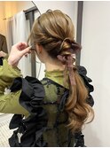 編みおろしポニー♪結婚式お呼ばれヘアセット