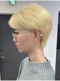 池袋メンズハイトーンカラーブロンド金髪センターパート韓国風