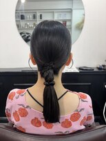 アオ(AO。) 編み下ろしアレンジ/タイトヘアアレンジ/結婚式お呼ばれヘア