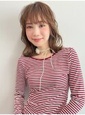 重めミディアム外ハネMIXウェーブ