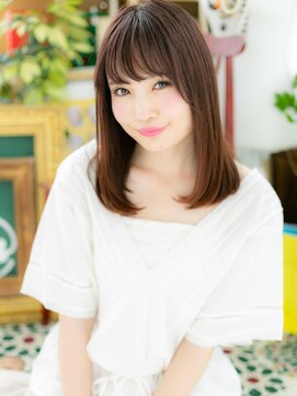 カバーヘア ブリス 戸田公園西口店(COVER HAIR bliss) *bliss戸田公園*大人かわいい甘カラー♪斜めバングワンカールa!