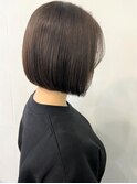 大人可愛い20代30代40代ぱつっとボブ×ライトグレージュ(yu-ka)