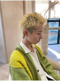 ツーブロックマッシュ/束感ショート/波巻き/ハイライト