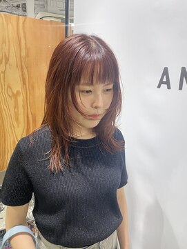アンブレラ 中目黒(ANBRERA) レイヤースタイル　コーラルレッド