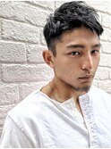 さわやかツーブロックショート ダークアッシュブラック A0513
