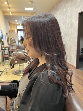 シオ ヘアー デザイン(Sio. hair design) セミロングゆるふわ　ピンクカラー