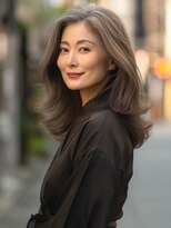 アルトリスト(Altruist Aging×HAIR&SPA)&nbsp;★ダークアッシュ大人ガーリーボブ着物ミディアムレイヤーカット