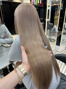 ラピス 渋谷本店(Lapis) ミルクティーベージュ/ハイトーン/髪質改善/ストレートスタイル