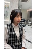 乾かしただけでまとまる顎下1cmボブ