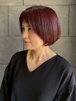 ディスコネクト(DISCO-N-NECT)&nbsp;ショートボブ カシスブラウン 顔周りカット 30代 レイヤー