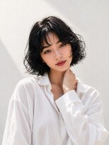ノラ シブヤ(NORA)&nbsp;小顔ミディアムパーマミディアムデジタルパーマボブパーマ前髪