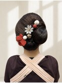【祭りヘアセット】つるっとぽこぽこシニヨン