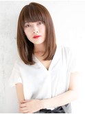 おもめバング 簡単スタイリング ナチュラルブラウン