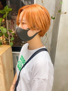 テトヘアー(teto hair) オレンジカラー オレンジベージュ ペールオレンジ マニッシュ