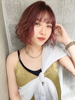 カルフール ロコ 草加西口店(Carrefour LOCO) ダブルカラー/カシスレッド/ミディアム/ショート/ケアブリーチ