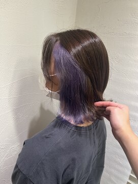 アジールヘア 池袋東口店(agir hair) 20代30代シースルーバングラベンダーベージュインナーカラー