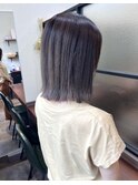 切りっぱなしボブ_バレイヤージュカラー