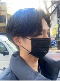 毛流れパーマ センターパート ツーブロック