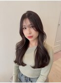 韓国ヘア/くびれヘア/艶カラー/暗髪カラー/
