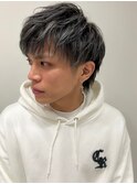 アッシュブラックカルマパーマベリーショートダークアッシュ