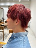 メンズマッシュブリーチカラーブロンドカラーハイライトカラー
