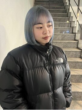 レコ 渋谷(LECO) ハイトーンボブケアブリーチライトブルーペールブルー