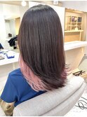 インナーカラー@ペールピンク