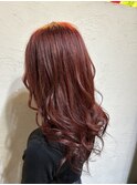 #レッドカラー#ブリーチなしワンカラー