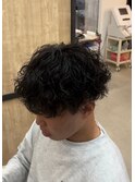 波巻きツイストスパイラルパーマ刈り上げマッシュスタイル