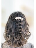 ミディアムヘアハーフアップ