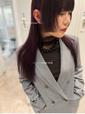【サメシマ】姫カットレイヤー×ワインレッド