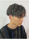 メッシュハイライトスパイラルパーマツイストパーマツーブロック