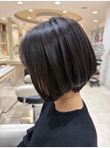 40代50代60代白髪ぼかしハイライト白髪染め大人王道ボブ前下がり
